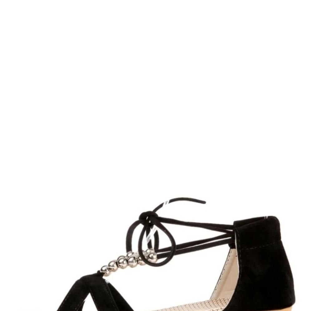 Beaded Lace up Sandals - Picture 5 of 10